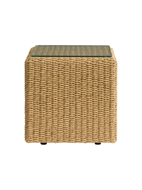 Kostas Wicker Square Outdoor Side Table (20")