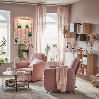 IKEA living room with two-ekolsund recliners in gunnared light