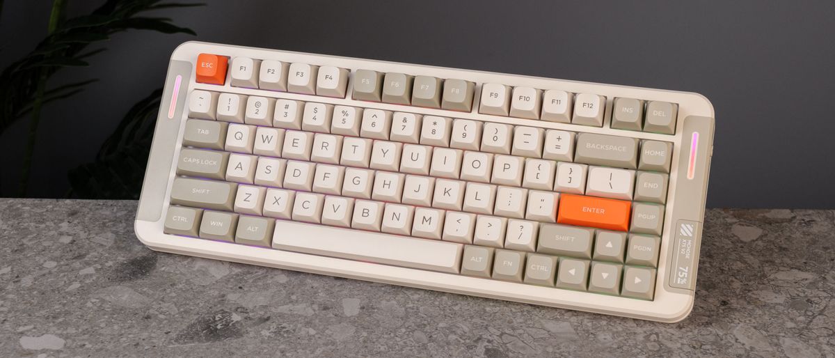 A retro-looking McHose X75 V2 wireless mechanical keyboard