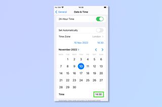 The iphone calendar view of date and time