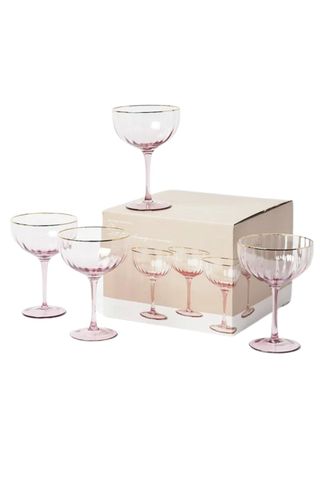 Claro Purple Champagne Saucers Set of Four - valentine's gifts for her