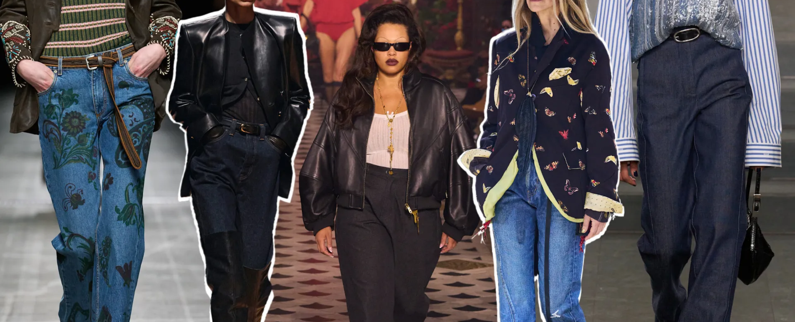 the fall 2025 denim trends at runway shows from Willy Chavarria, Undercover, and Tory Burch