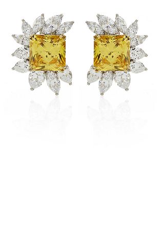 Carat Canary Yellow Floral Cluster Earrings, £360