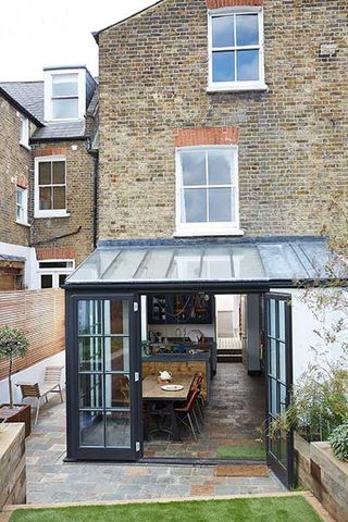 glazed extension to an edwardian house