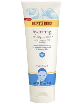 A tube of Hydrating Overnight Mask set against a white background.