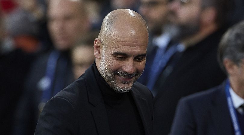 Manchester City manager Pep Guardiola ahead of his side&#039;s Champions League semi-final second leg against Real Madrid in April 2024.