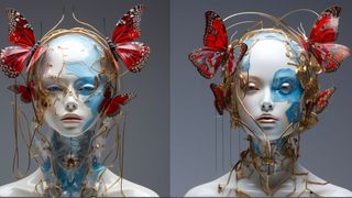 Paul Dowling AI art; rendered female face