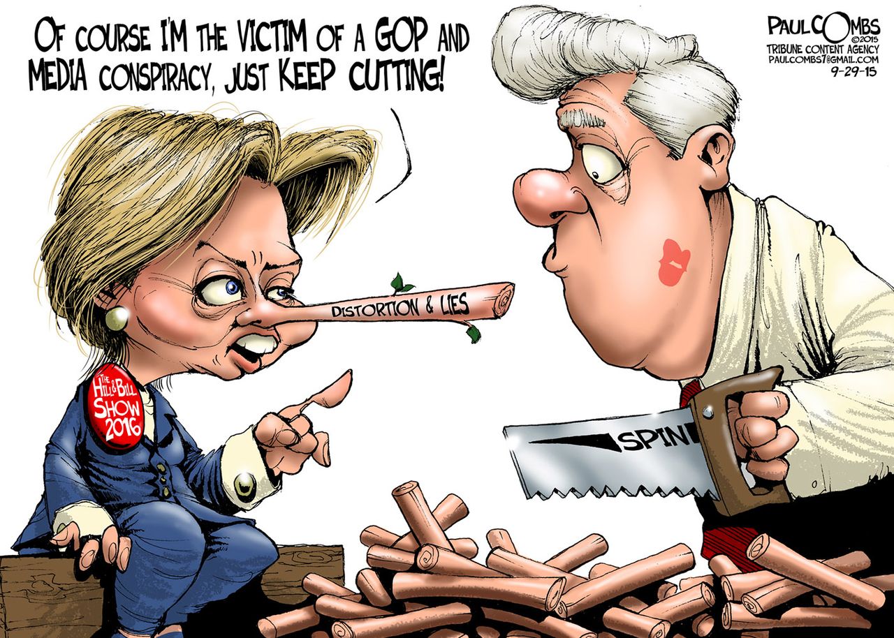 Political cartoon U.S. Hillary Clinton 2016