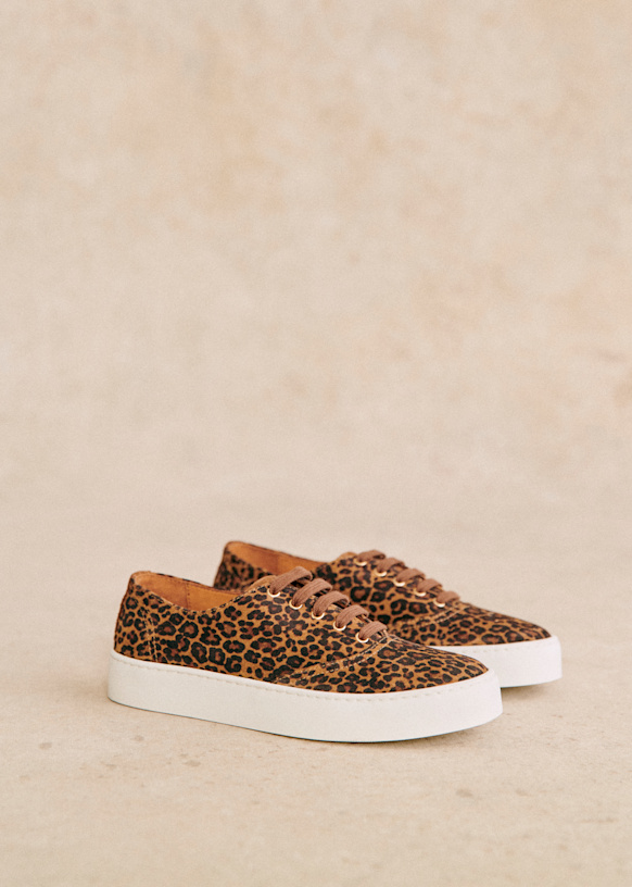 Matteo Trainers - Leopard - Split Cowhide Leather - S&amp;eacute;zane