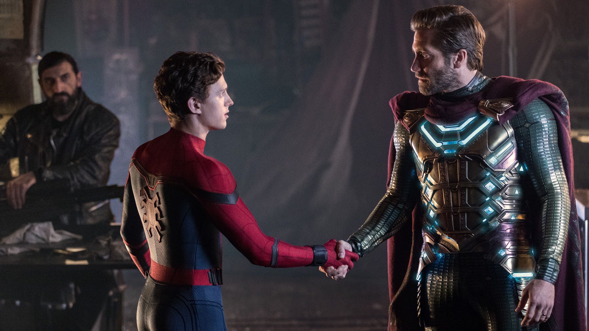 Tom Holland and Jake Gyllenhaal in Spider-Man: Far From Home