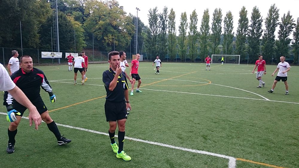 Katusha host their annual team-staff soccer match in Peschiera del Garda, Italy