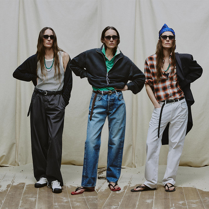 Models wear clothing form Zara's latest collaboration with Aaron Levine