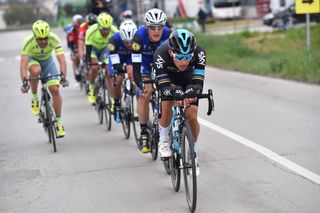 Michal Kwiatkowski (Sky) at the front of the escape