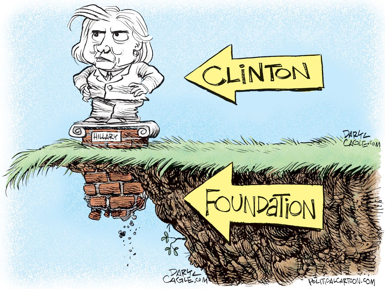 Political cartoon U.S. 2016 election Hillary Clinton