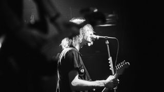 Melbourne, Victoria, Australia Friday 31st Jan, 1992 Nirvana the grunge band of the 1990s performing their albums Bleach and Nevermind at the Palace to a moshing crowd. (PHoto by Jason Childs/Getty Images) The band was made up of members Lead singer Kurt Cobain, bassist Krist Novoselic and drummer Dave Grohl