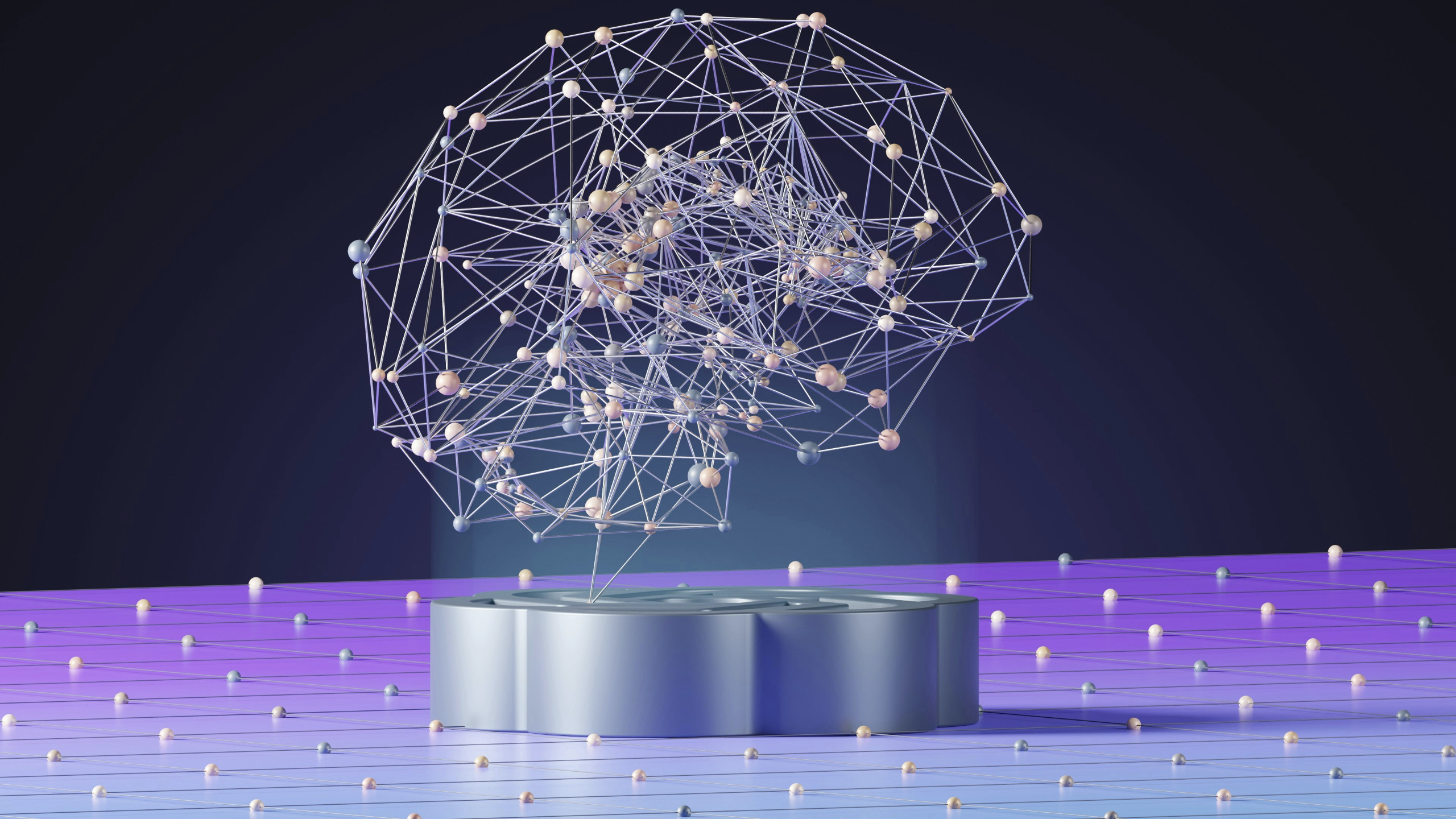 Abstract neural network representing AI information processing.