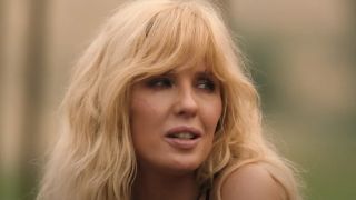 Close-up of Kelly Reilly's Beth Dutton outdoors in Yellowstone