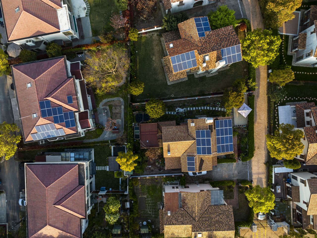 Solar Panels on home rooftop 