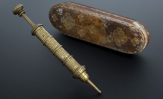 French brass syringe, weird medical instruments, historical medicine