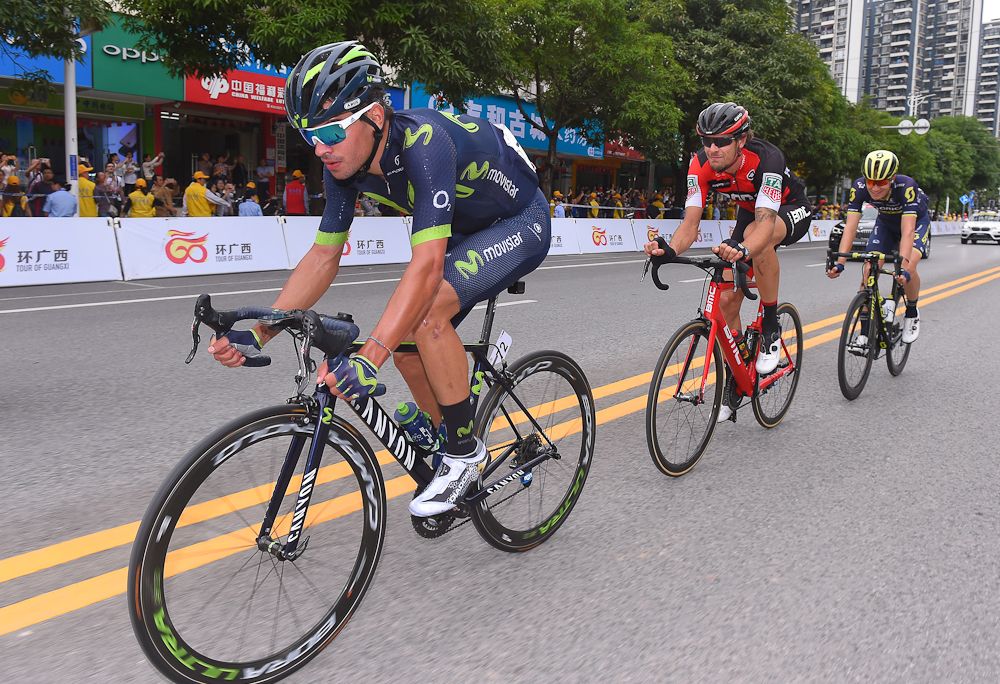 Jack Haig, Nuno Bico and Daniel Oss on the attack during stage 3 at the Tour of Guangxi