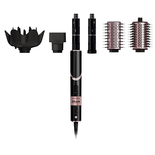 Shark Hair Dryer | Flexstyle Hair Styling System | Portable &amp;amp; Powerful Blow Dryer Brush | Hair Curler &amp;amp; Volumizer | 6 Styling Tools Included | Best for All Hair Types | Black | Hd440bk