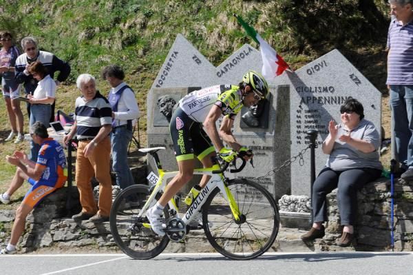 Former Liquigas-Cannondale rider Andre Noe on the climb.