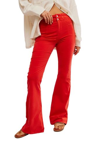 Jayde Seamed Corduroy Flare Pants