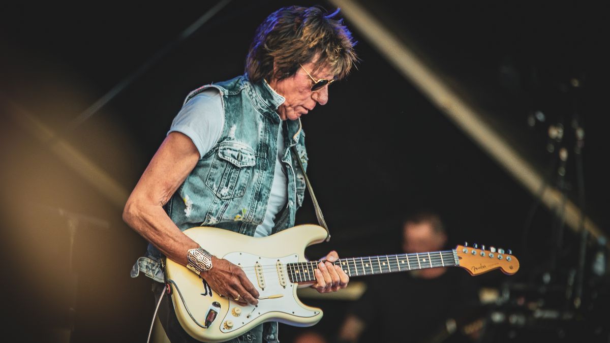 Jeff Beck performs during the Helsinki Blues Festival at Kaisaniemen Puisto on June 19, 2022 in Helsinki, Finland