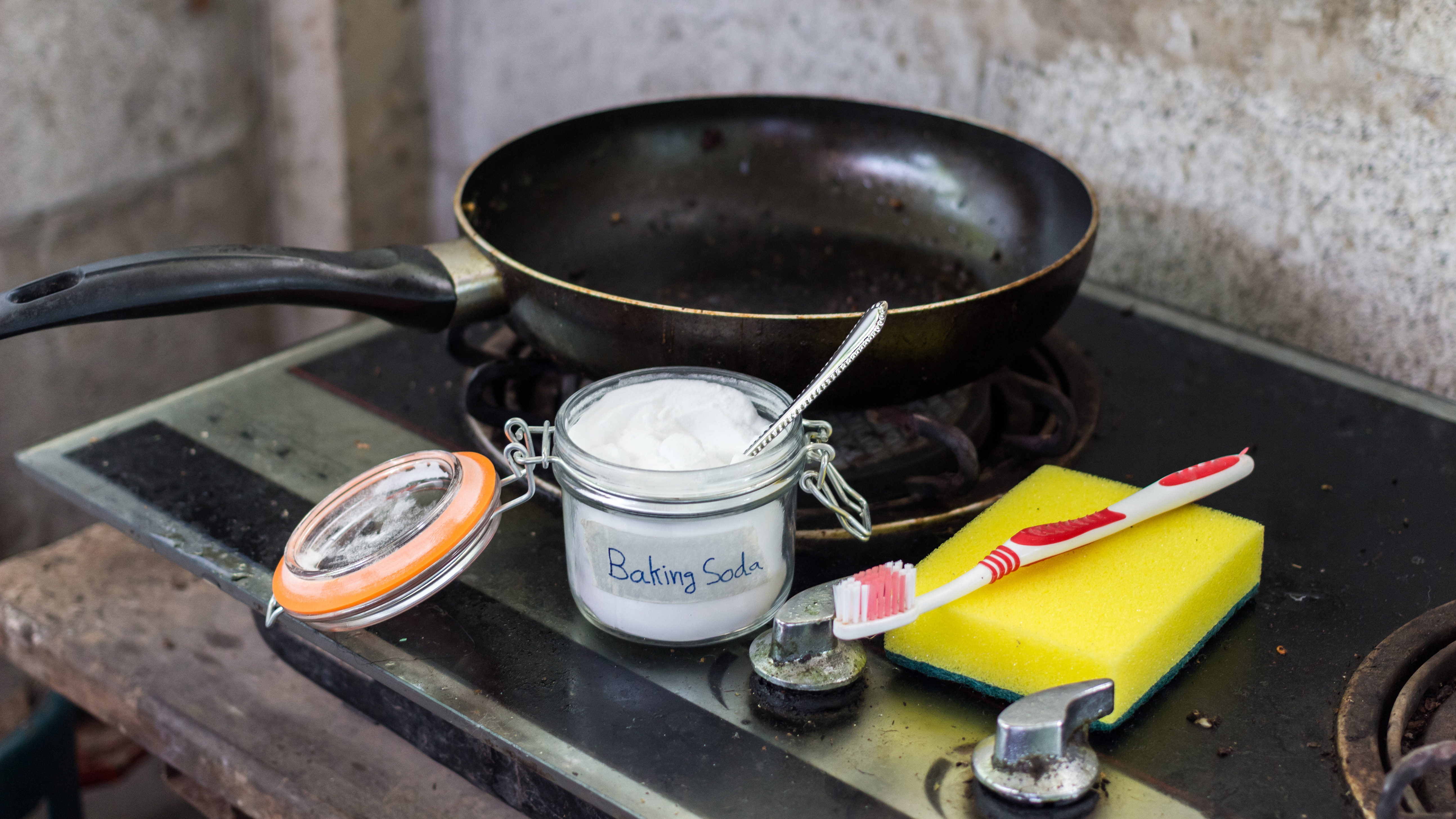 Baking soda on stove