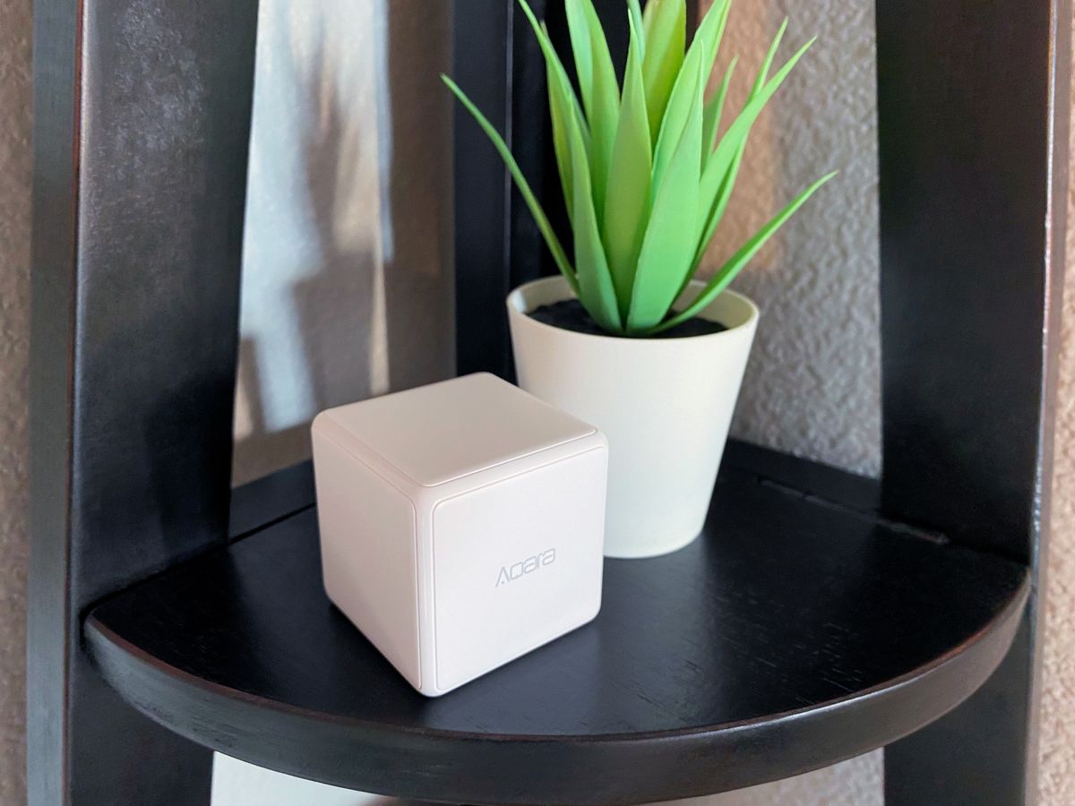 Aqara Cube Review next to a plant