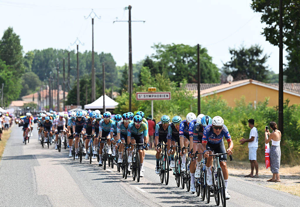 BORDEAUX, FRANCE - JULY 10: (L-R) Pascal Eenkhoorn of Netherlands and Team Soudal Quick-Step and Silvan Dillier of Switzerland and Team Alpecin-Premier Tech compete during the 113th Tour de France 2026, Stage 7 a 175.1km stage from Hagetmau to Bordeaux / #UCIWT / on July 10, 2026 in Bordeaux, France. (Photo by Tim de Waele/Getty Images)