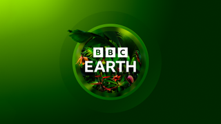 New BBC Earth logo in green, featuring jungle foliage inside of a blurred lens