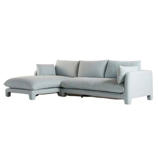 A light blue sofa