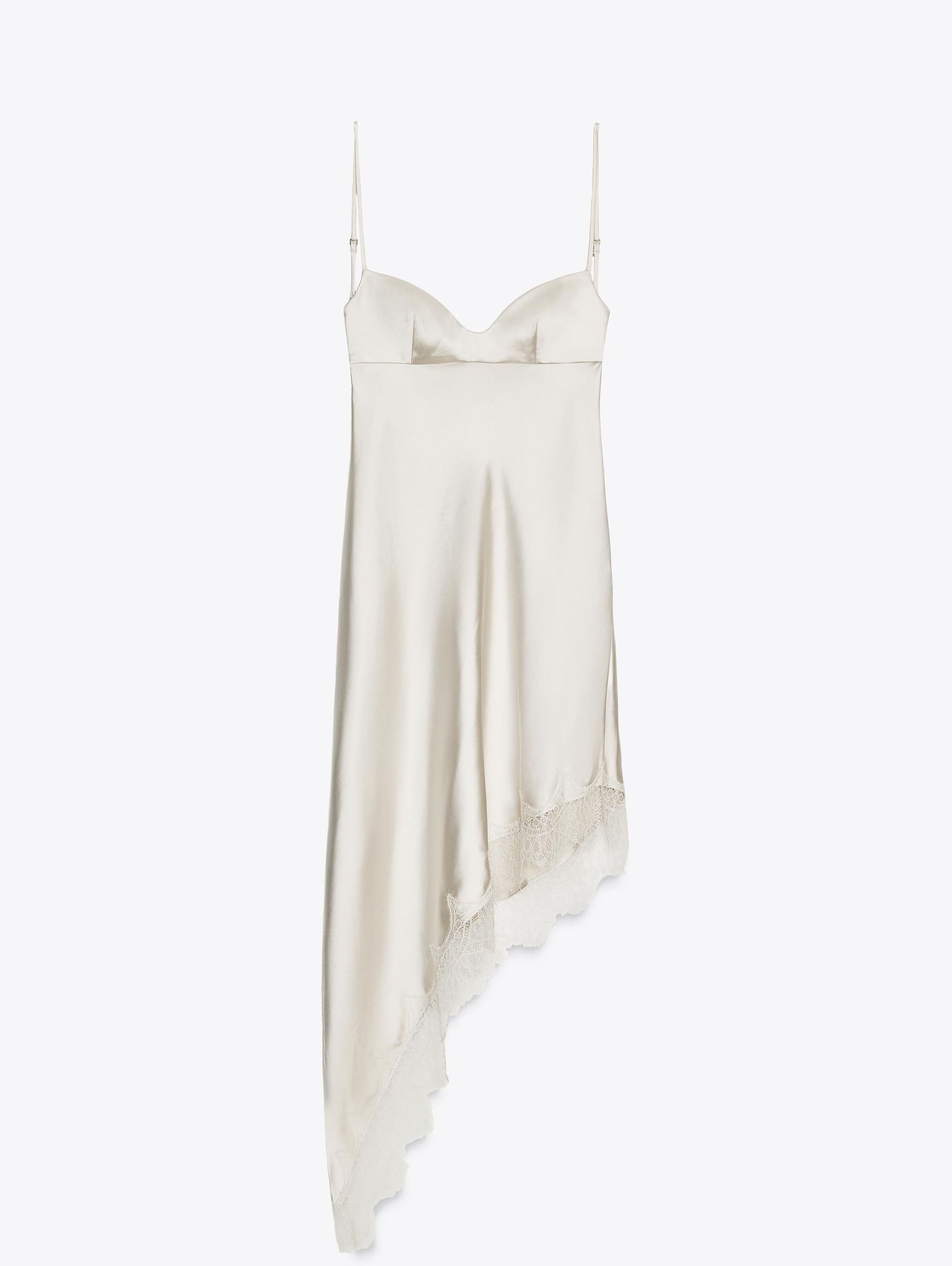 Satin Effect Lace Dress