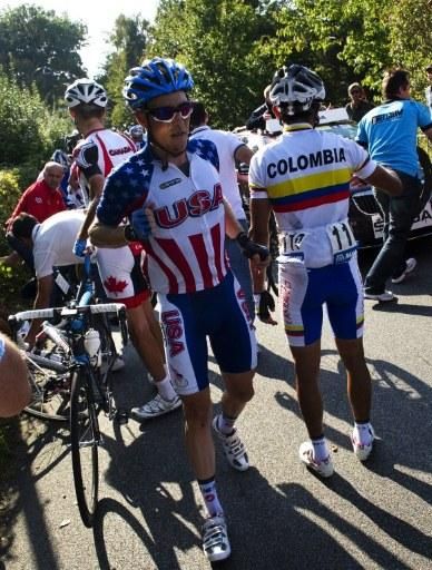 Tyler Farrar (USA) was caught up in a crash