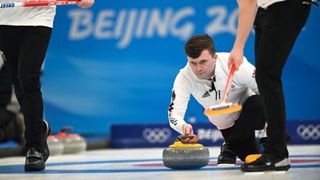 Team GB curling team against Sweden at the 2022 Winter Olympics in Beijing