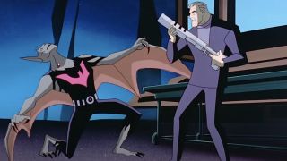 Mutated Terry McGinnis fights Bruce Wayne on Batman Beyond