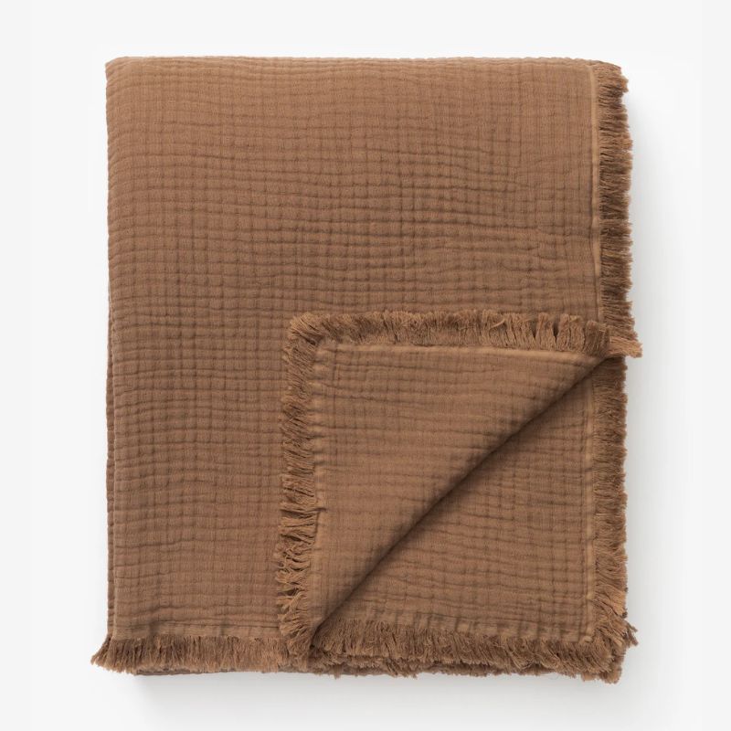 brown throw blanket