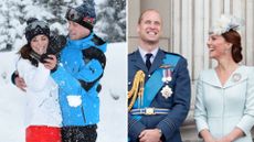 Two photos of Prince William and Kate Middleton
