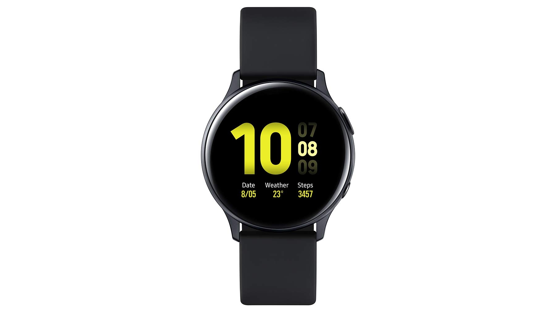 Samsung Galaxy Watch Active 2, one of the best smartwatch for iPhones, against a white background