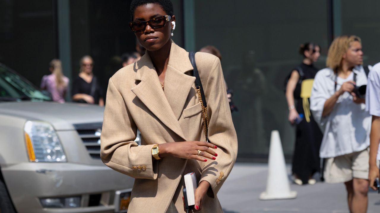 fashion girl in blazer