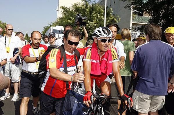 The first South African to win a Tour stage, right after the finish.
