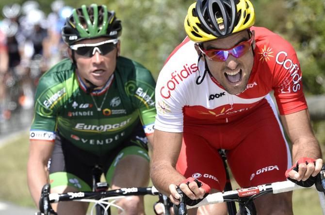 Luis Angel Mate and Thomas Voeckler in the stage 4 breakaway