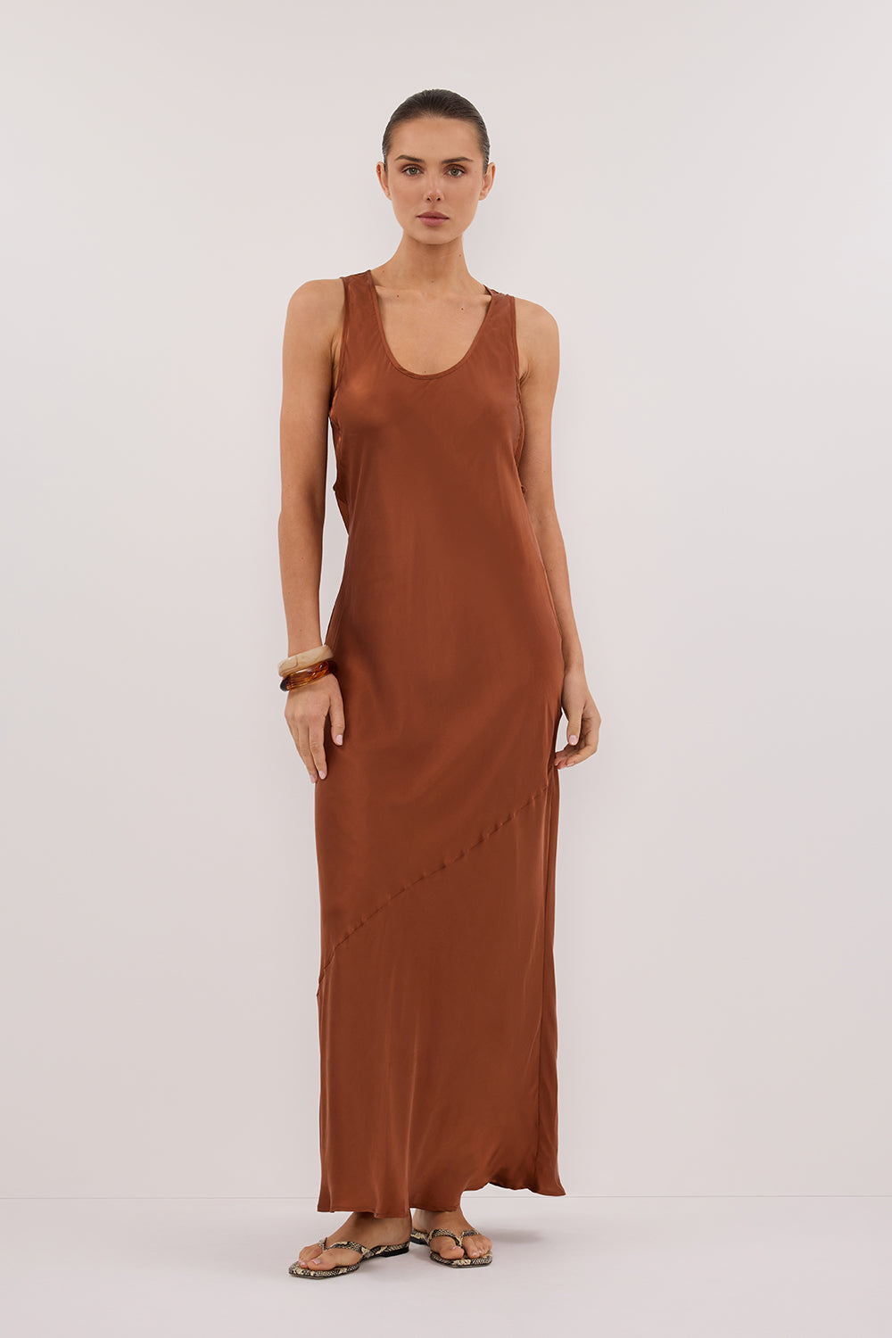 Darcy Rust Silk Maxi Dress - 2 / Rust