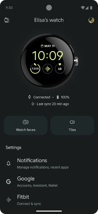 Redesigned Pixel Watch app