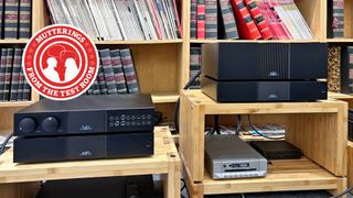 Naim NAC 552/ NAP 500 DR on wooden racks