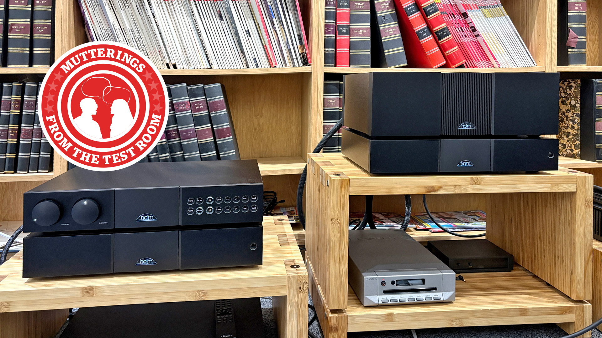 Naim NAC 552/ NAP 500 DR on wooden racks