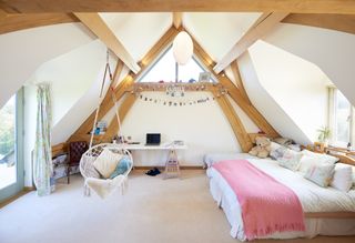 Childrens bedroom in oak frame home