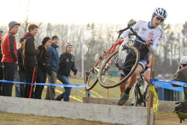 Durrin runs the barriers while Gagne hops them behind