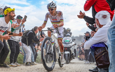 Tadej Pogacar of Slovenia and UAE Team Emirates rides the last uphill pass during the 19th Strade Bianche 2025, Elite Men, in Siena, Italy, on March 8, 2025. 
